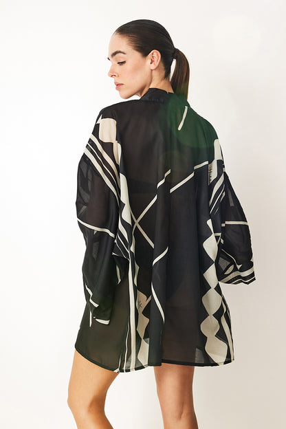 Talia Kimono - Black & White